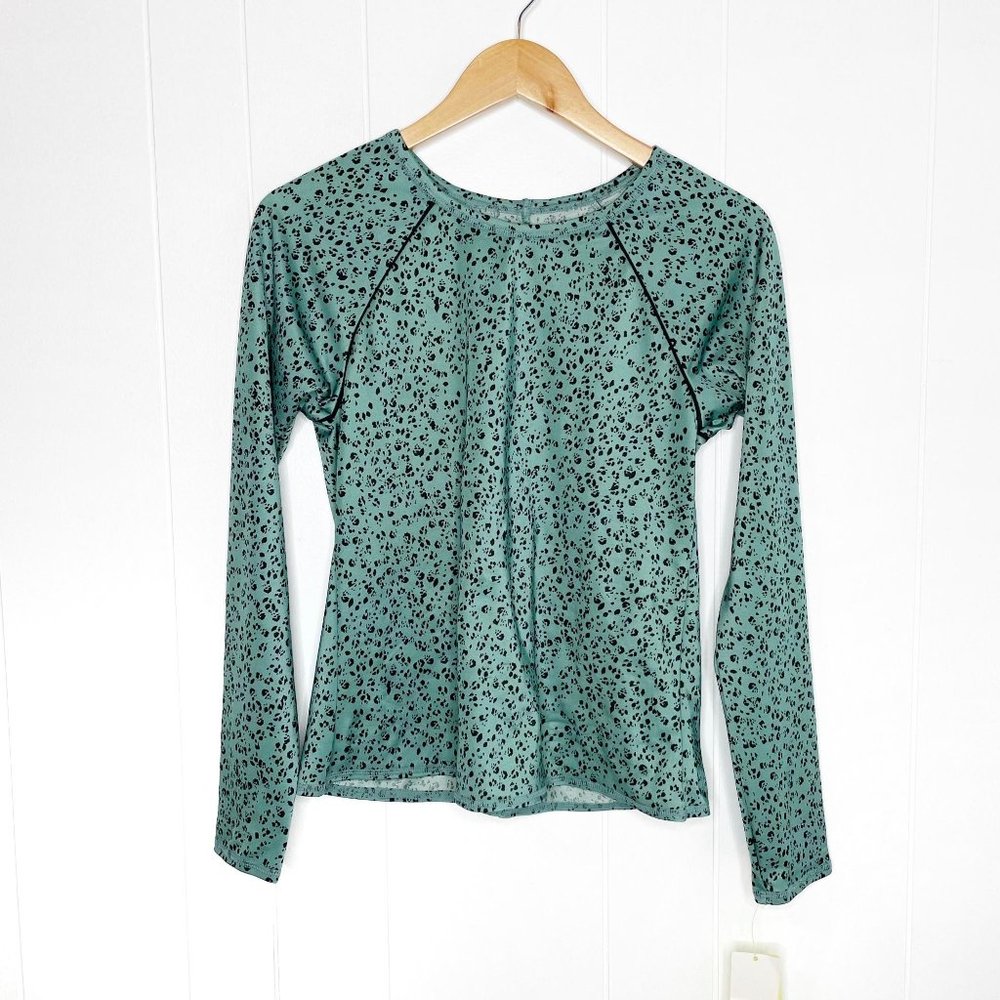 All in Motion Turquoise Animal Print Rash Guard - Picture 3 of 7